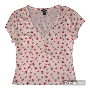 Rue21, size L, White color with small red cherries
